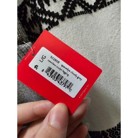 NWT Spanx spacedye cloudy grey seamless sculpt legging large - Picture 3 of 12